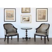 Stone Grey Upholstered Barrel Chair