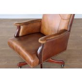 Distressed Brown Leather Executive Chair
