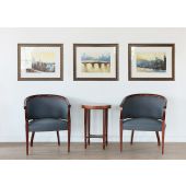 Upholstered Barrel Chair with Wood Frame