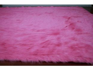 8'x11' Hot Pink Faux Sheepskin Rug