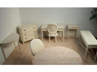 Chelsea Textiles Antique White Gustavian Writing Desk