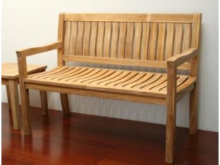 Classic Teak Bench with Back