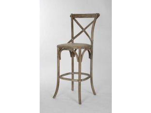 Limed Gray Oak French Cafe Bar Stool