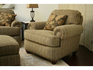 Pale Olive Tweed Ottoman
