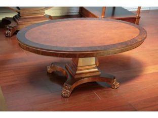 Cherry and Walnut Burl Oval Coffee Table
