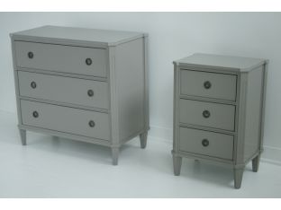 Chelsea Textiles Gustavian Bureau in Ash Gray Lacquer