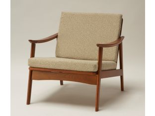Vintage Danish Modern Lounge Chair in Oatmeal Upholstery
