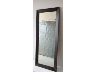Dark Wood Leaning Floor Mirror