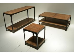 Reclaimed Teak Console with Iron Frame