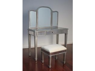 Mirrored Vanity with 1 Drawer and Tri Mirror