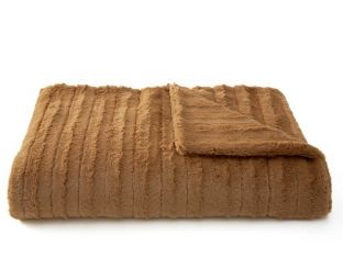 Mocha Faux-Fur Throw
