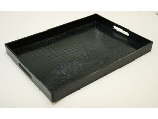 Black Faux Alligator Tray