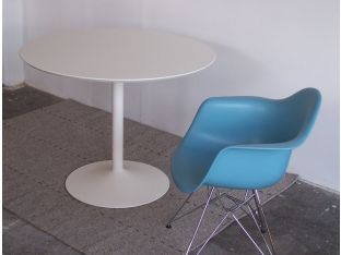Modern White Pedestal Dining Table