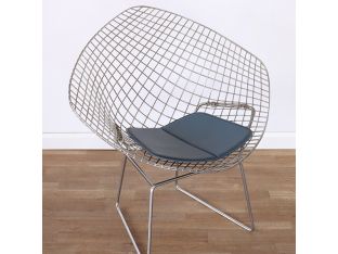 Bertoia Style Chrome Diamond Arm Chair 