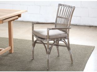 Bamboo and Woven Rattan Arm Chair