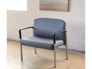 Gray Upholstered Bariatric Waiting Room Chair