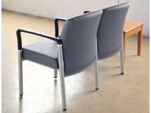 Gray Upholstered 2-Seater Waiting Room Chair