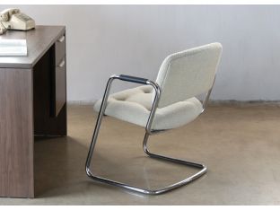 Vintage Nubbed Oatmeal Waiting Room Chair