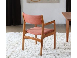 Danish Modern Arm Chair with Orange Upholstery