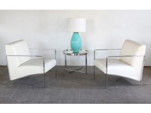 Risa Armchair in Off-White Leather