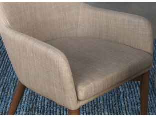 Walnut Arm Chair with Tan Upholstery