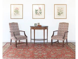 Brick Red Flame Stitch Armchair, Circa 1970