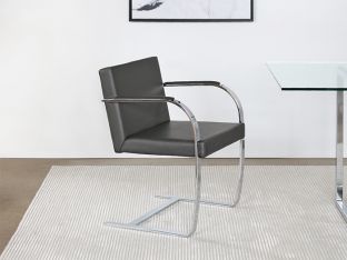 Brno Style Arm Chair in Gray Leather
