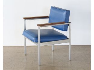 Blue Vinyl Waiting Room Chair