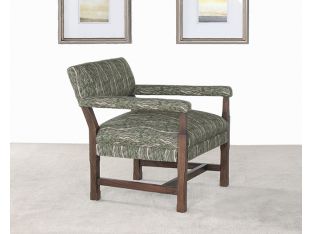 Soho Evergreen Arm Chair In Pecan Finish