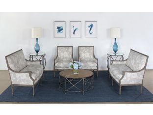French Style Floral Print Linen Armchair  