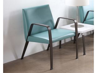 Aqua Waiting Room Chair With Bronze Finish