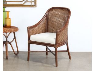 Warm Brown Rattan Woven Arm Chair