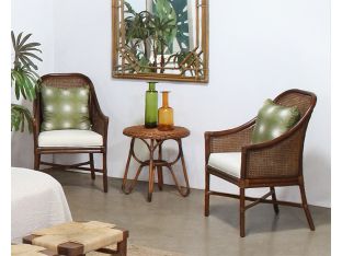 Warm Brown Rattan Woven Arm Chair