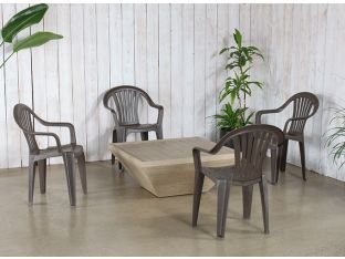 Brown Plastic Cafe Or Patio Chair  
