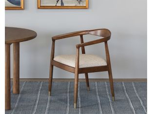Danish Modern Style Arm Chair With Hemp Woven Seat