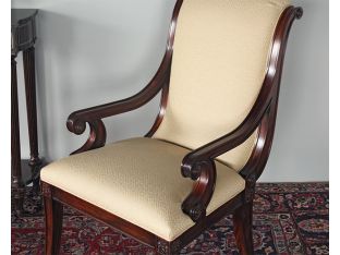 Scrolled Back Mahogany Arm Chair