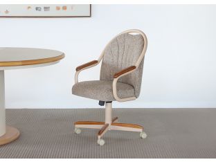 Beige And Oak Trim Dinette Chairs