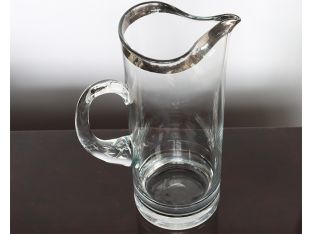 Glass Martini Pitcher with Silver Rim