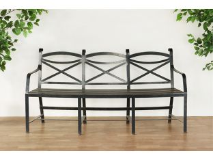 Custom Wrought Iron Regency Style Garden Bench