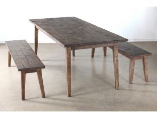 Weathered Hickory Dining Bench