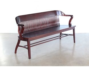6' Oak Bank Of England Style Courtroom Bench