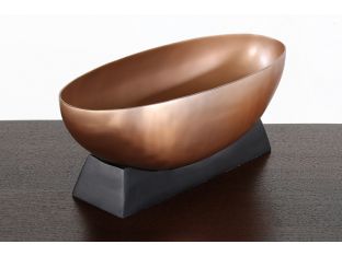 Large Sunkissed Iron Bowl On Stand