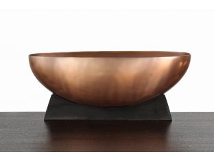 Large Sunkissed Iron Bowl On Stand