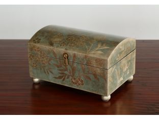 Teal and Silver Leaf Box