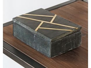 Black Marble & Brass Inlay Box