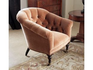 Spice Velvet Tufted Chair With Nailhead Trim
