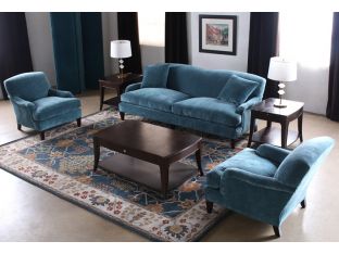 Peacock Coral Velvet Club Chair