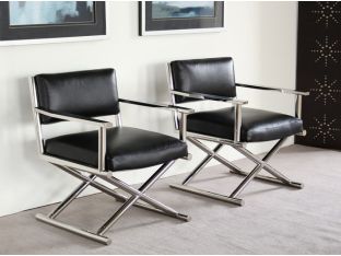 Mitchell Gold Directoire Chair in Black Leather