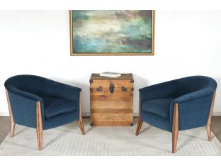 Barrel Back Club Chair in Azure