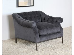 Damon Club Chair in Charcoal Velvet